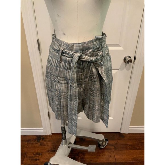 Veronica Beard "Baga" Black & White Prince Of Wales Checked Belted Shorts Size 2 - Picture 5 of 9